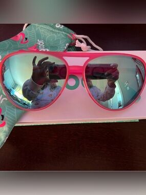 Goodr- Mach G. Carl is my co-pilot.  Pink. NIB